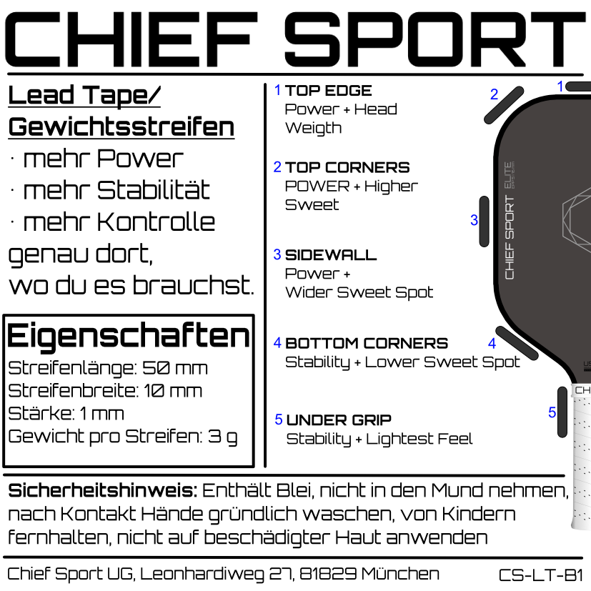CHIEF SPORT Lead Tapes - je Tape 3g